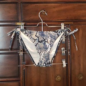 Blue Snake Print Cheeky Bikini Bottom